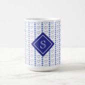Country Heart Stripes Muster Monogramm Kaffeetasse (Mittel)