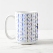 Country Heart Stripes Muster Monogramm Kaffeetasse (Links)