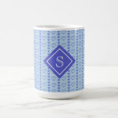 Country Heart Stripes Muster Monogramm Kaffeetasse (Mittel)