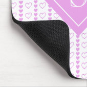 Country Heart Stripes Muster Monogramm Mousepad (Ecke)