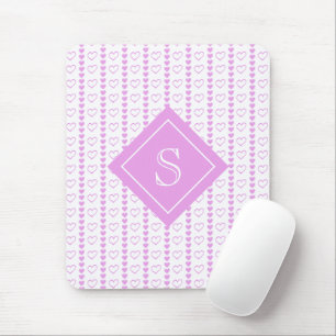 Country Heart Stripes Muster Monogramm Mousepad