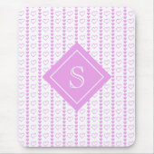 Country Heart Stripes Muster Monogramm Mousepad (Vorne)