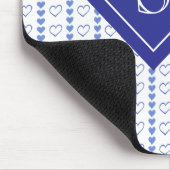 Country Heart Stripes Muster Monogramm Mousepad (Ecke)