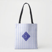 Country Heart Stripes Muster Monogramm Tasche (Vorderseite)