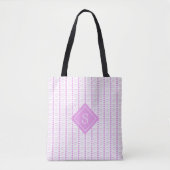 Country Heart Stripes Muster Monogramm Tasche (Vorderseite)