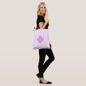 Country Heart Stripes Muster Monogramm Tasche (Am Model)