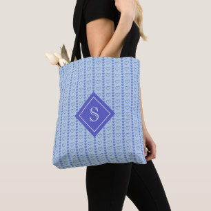 Country Heart Stripes Muster Monogramm Tasche