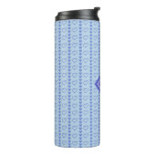 Country Heart Stripes Muster Monogramm Thermosbecher (Nach links gedreht)