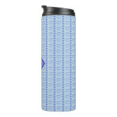 Country Heart Stripes Muster Monogramm Thermosbecher (Nach rechts gedreht)