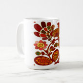 Country Hen Folk Art Kaffeetasse (Vorderseite Links)
