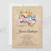 Country Herbst Lights Boy Baby Dusche Einladung (Vorderseite)