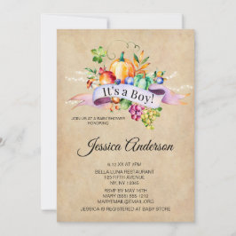 Country Herbst Lights Boy Baby Dusche Einladung