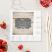 Country Herbstlaubs Chalk Washed Wood Wedding Serviette (Beispiel)