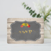 Country Herbstlaubs Music Sheet Wedding RSVP (Stehend Vorderseite)