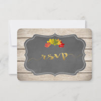 Country Herbstlaubs Music Sheet Wedding RSVP