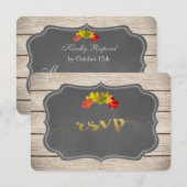Country Herbstlaubs Music Sheet Wedding RSVP Karte (Vorne/Hinten)