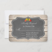 Country Herbstlaubs Music Sheet Wedding RSVP Karte (Rückseite)
