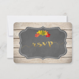 Country Herbstlaubs Music Sheet Wedding RSVP Karte