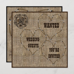 Country Hessian Burlap Wedding Einladung