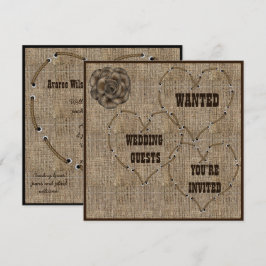 Country Hessian Burlap Wedding Einladung