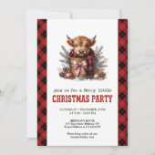 Country highland cow Christmas party invitation Einladung (Vorderseite)