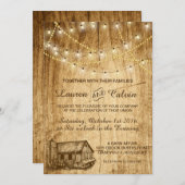 Country Hochzeit Einladung mit Stall und Silo (Vorne/Hinten)