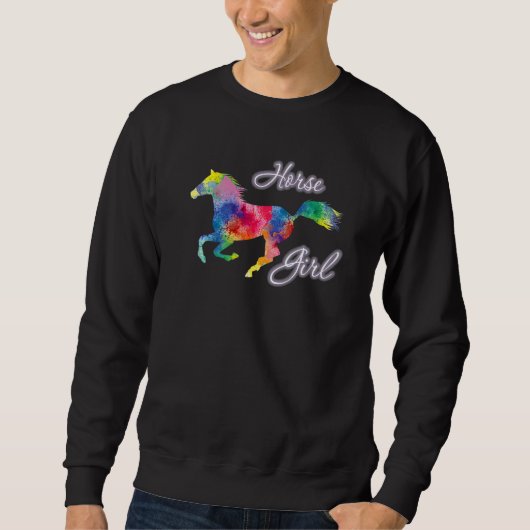 Country Horse Girl Riding Horses HorseBack Rider E Sweatshirt (Vorderseite)