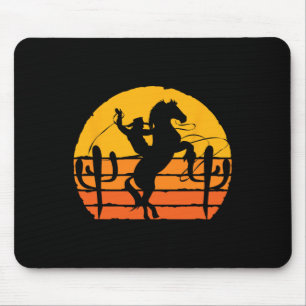 Country Horseck Rider Western Reiten Retro C Mousepad