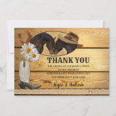 Country Horses Rustic Wedding Foto Danke Karte (Vorderseite)