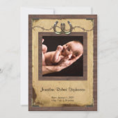 Country Horseshoe Foto Kinderankündigung Ankündigung (Vorderseite)