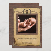 Country Horseshoe Foto Kinderankündigung Ankündigung (Vorne/Hinten)