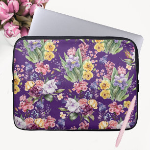 Country Hübsch Garden Blume über Lila Hintergrund Laptopschutzhülle