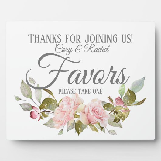 Country Hübsch Pink Roses Bouquet Favoriten Fotoplatte (Vorderseite)