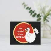 Country Hühnerspass Cartoon Postkarte (Stehend Vorderseite)