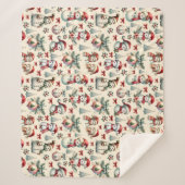 Country Hütte Christmas Snowman Sherpadecke (Vorderseite)