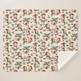 Country Hütte Christmas Snowman Sherpadecke