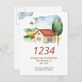 Country Hütte House Wir haben Zuhause Ankündigungspostkarte (Vorne/Hinten)