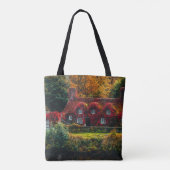 Country Hütte mit Red Vines Covering Zuhause Tasche (Rückseite)