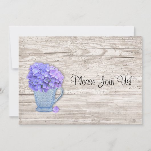 Country Hydrangea Hochzeitseinladung Einladung (Vorderseite)