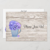 Country Hydrangea Hochzeitseinladung Einladung (Vorne/Hinten)