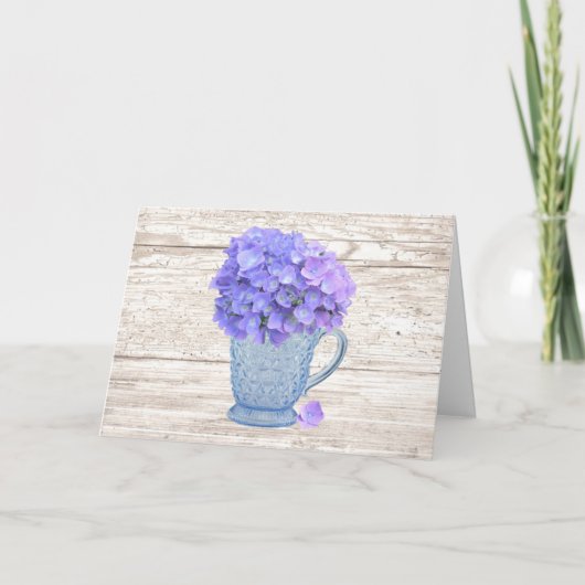 Country Hydrangea Large Schriftart Mother Day Card Karte (Vorderseite)