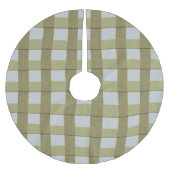 Country Imitate Burlap Karierter Weihnachtsrock Bl Polyester Weihnachtsbaumdecke (Vorderseite)