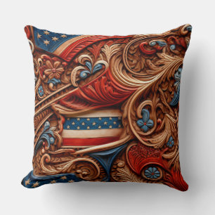 Country Imitate Leather Patriotic Kissen