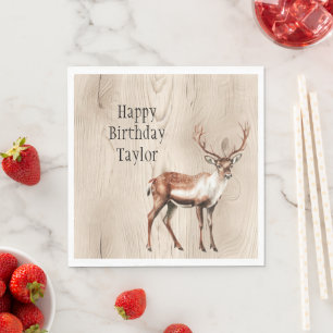 Country Imitats Wood Dez Geburtstag Serviette