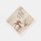 Country Imitats Wood Dez Geburtstag Serviette (Ecke)