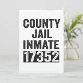 Country Inmate 17352 Funny Halloween Gefängnis Dankeskarte (Stehend Vorderseite)
