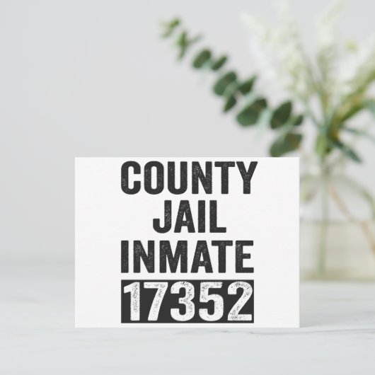 Country Inmate 17352 Funny Halloween Gefängnis Postkarte (Stehend Vorderseite)