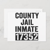 Country Inmate 17352 Funny Halloween Gefängnis Postkarte (Vorne/Hinten)