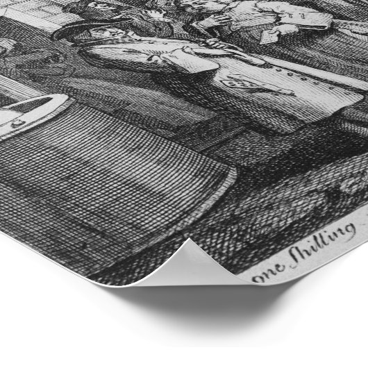 Country Inn Yard, 1747 Poster (Ecke)