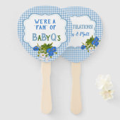 Country Karo Blue Gingham Blume BabyQ GRILLEN Fächer (Vorne und Hinten)